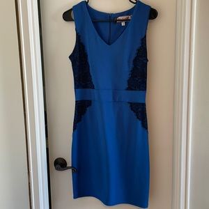 Black and blue lace dress